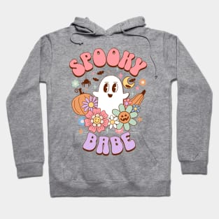 Spooky Babe Kawaii Ghost Retro Halloween Preppy Aesthetic Hoodie